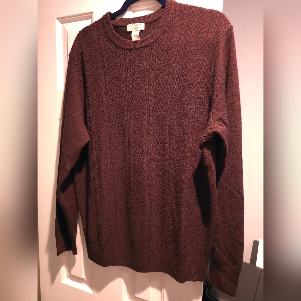 Dockers Mens Maroon Burgundy Sweater Size Large Long Sleeve Soft Pullover